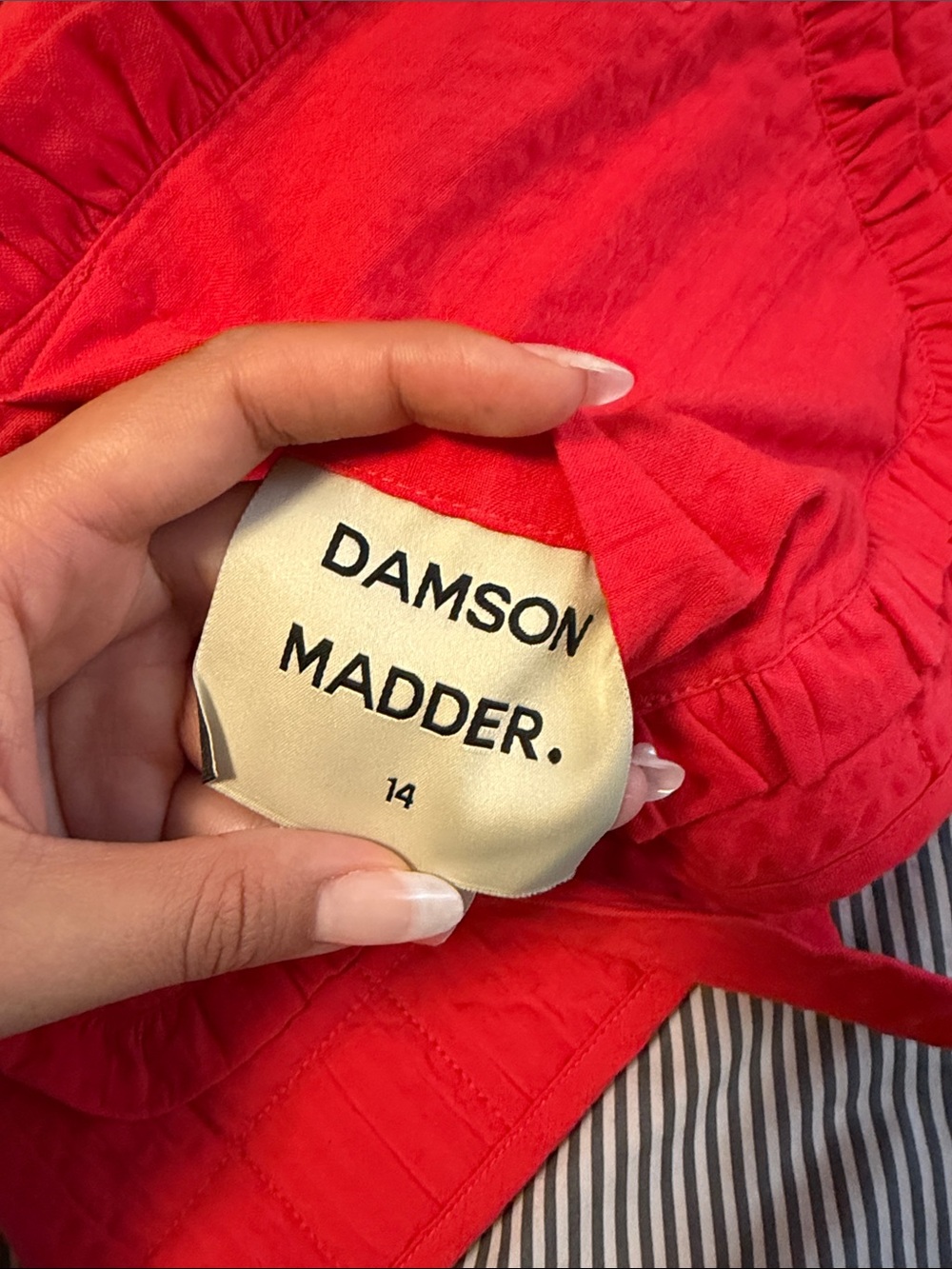 Damson Madder Quilted Red Tie-Front Vest - Picture 4 of 5